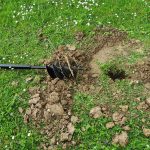 Ausheben für das Punktfundament